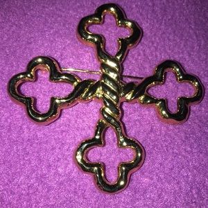 Gold cross Brooch